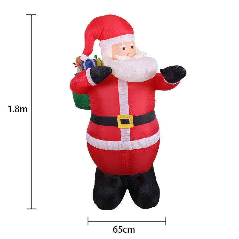 

1,8 м наружный рюкзак надувной Санта декоративный светодиодный надувной Рождественская модель Рождественский бокс надувной