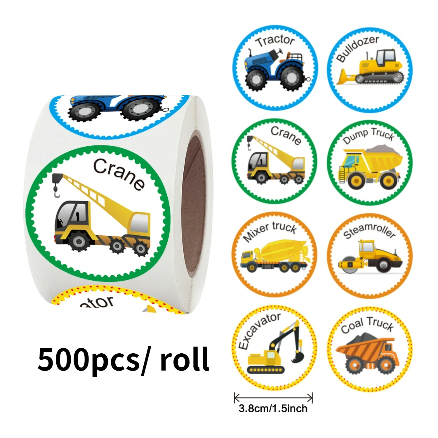 

500pcs roll/1.5 inch Cartoon Stickers Teacher Reward Stickers for Kids Thank You DIY Handmade Gift decoration Labels Stationery