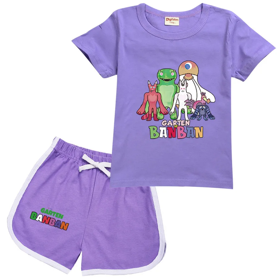 

Garden of Ban Ban Kids Sportsuit Clothes Baby Boys Girls Cotton T-shirt + Shorts 2pcs Suit Children's Summer Causal Clothing