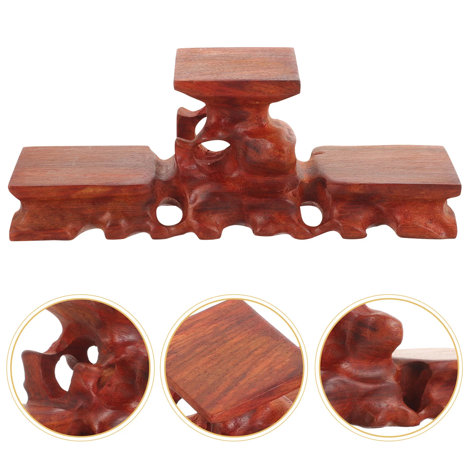 

Furniture Rack Figurine Display Shelf Tabletop Wood Base Wooden Planter Risers Vase Stand Statue Teapot