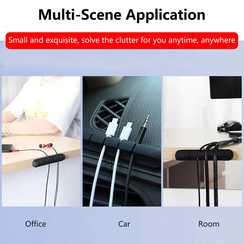 Органайзер для кабеля устройство намотки USB настольные зажимы управления