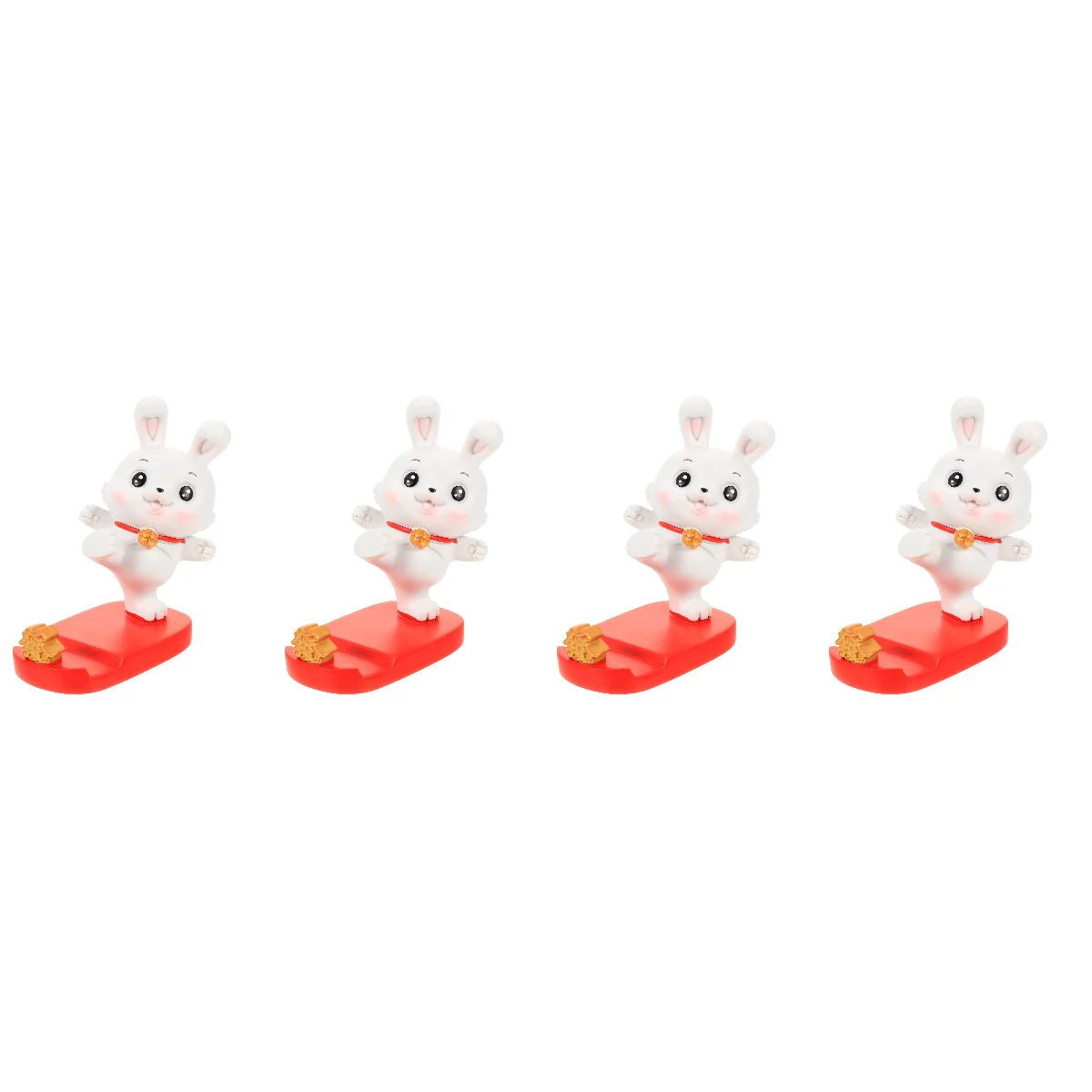 

4pcs Bunny Stand Cartoon Holder Desktop Mobile Stand Rabbit Statue Decor