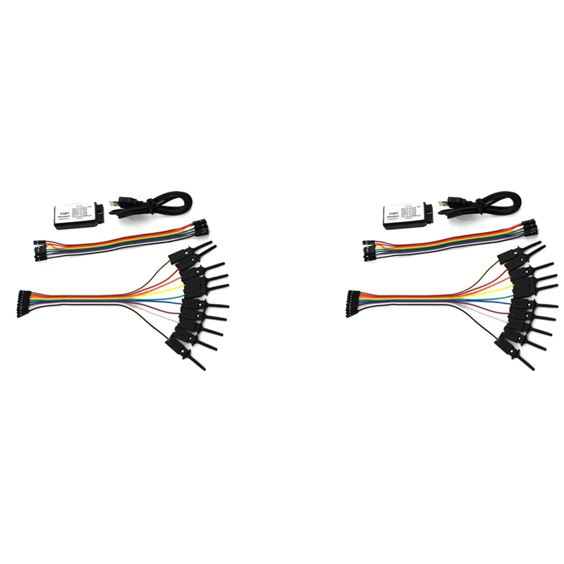 

2X Test Hook Clip Logic Analyzer Test Folder For Jumper Wire Dupont Cable For USB Saleae 24M 8CH