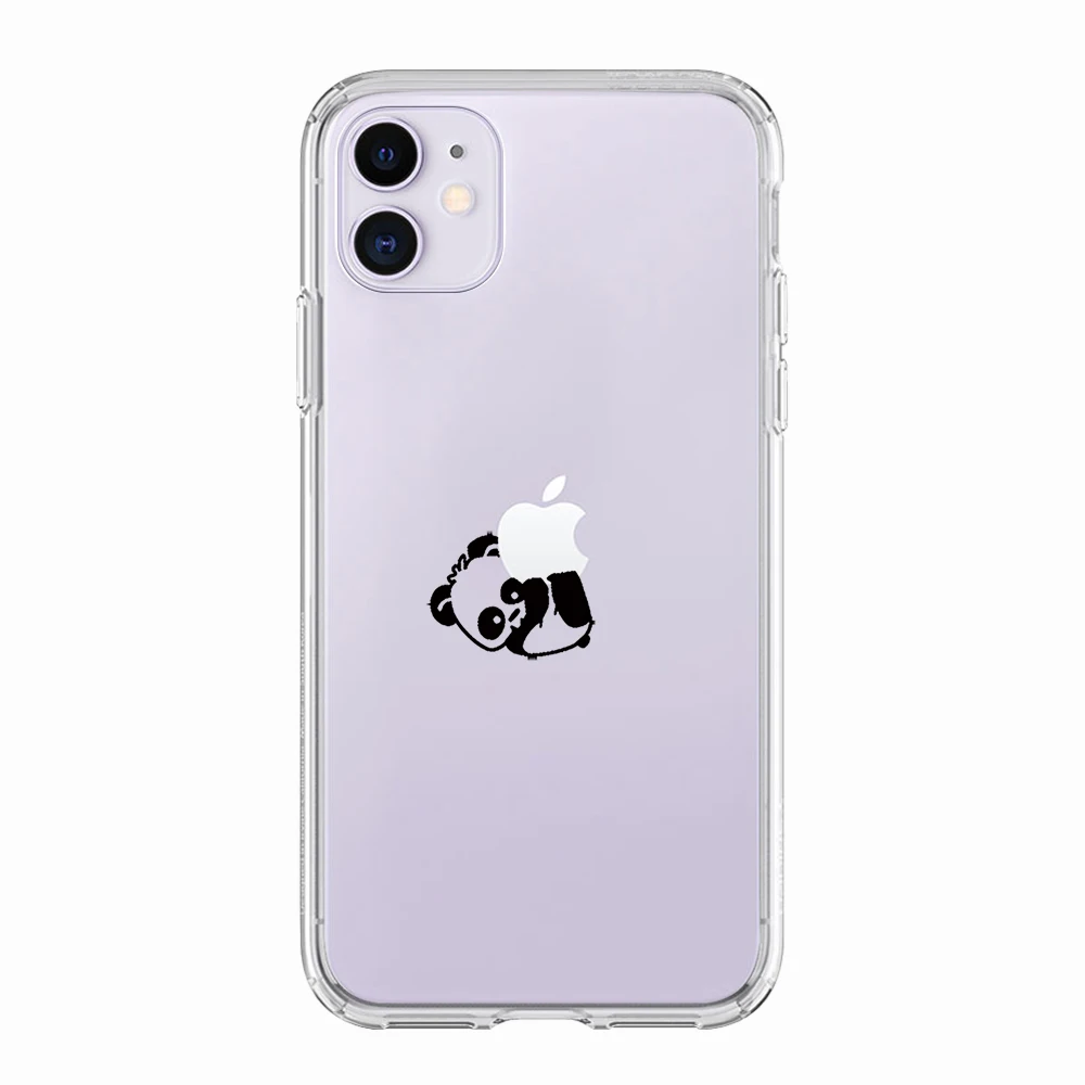 Panda Cat Dinosaur Animals Case for Iphone 11 12 13 14 Pro XS Max Mini 7 8 6 6S Plus SE X XR Soft Transparent TPU Back Cover