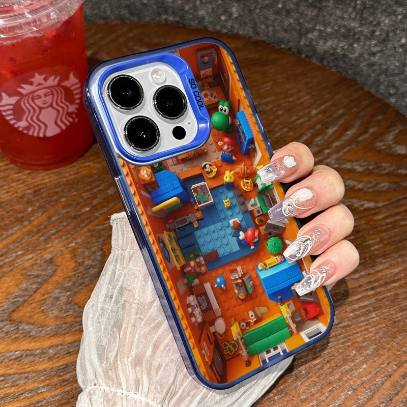 Роскошный чехол для телефона Building Block House M-Marios Xiaomi Redmi Note 9S 10 11 12 13 Pro Plus 4G 5G матовая