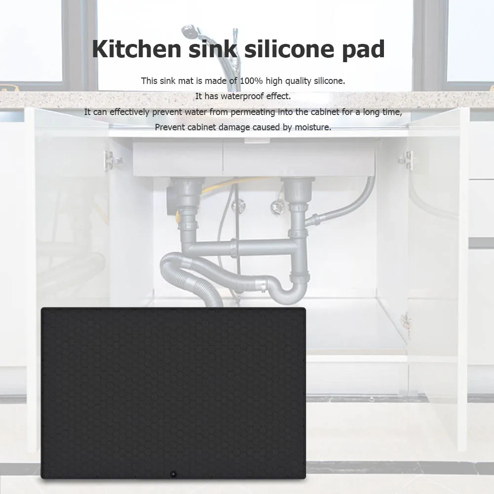 

Силиконовая подкладка под раковину для кухни, водонепроницаемый Противоскользящий коврик для шкафа в ванной комнате