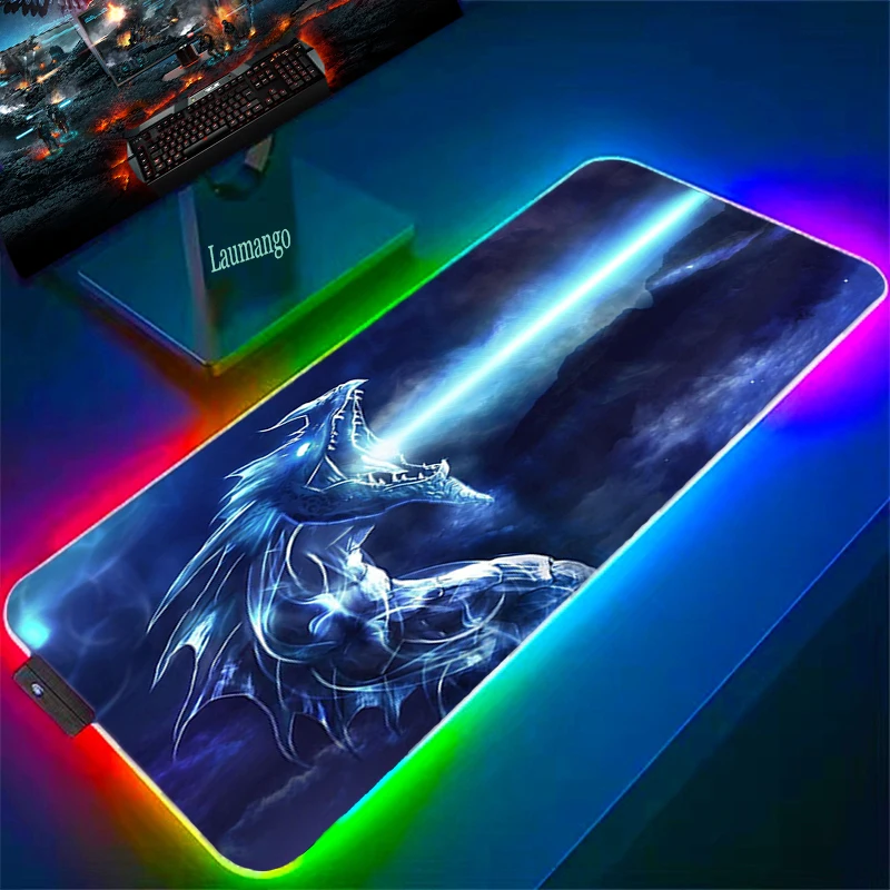 

RGB Mouse Mat Dragon Large Gaming Computer Pad Desk Accessories Gamer Keyboard Yugioh Playmat Anime Mousepad Xxl Stitch Deskmat