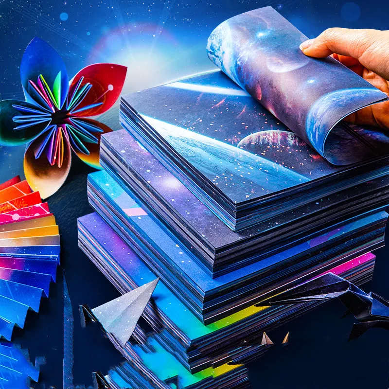 

Double-sided starry sky origami kids DIY art handicraft material supplies kindergarten cartoon animal colored paper wholesale