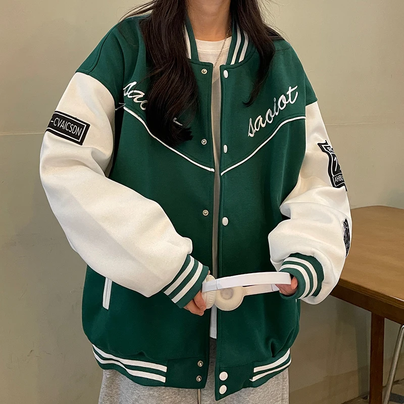 

Бейсбольная Униформа KCHY, Женская куртка оверсайз в американском стиле, модная Ретро одежда для пар, новинка весны 2022, куртка, Топ