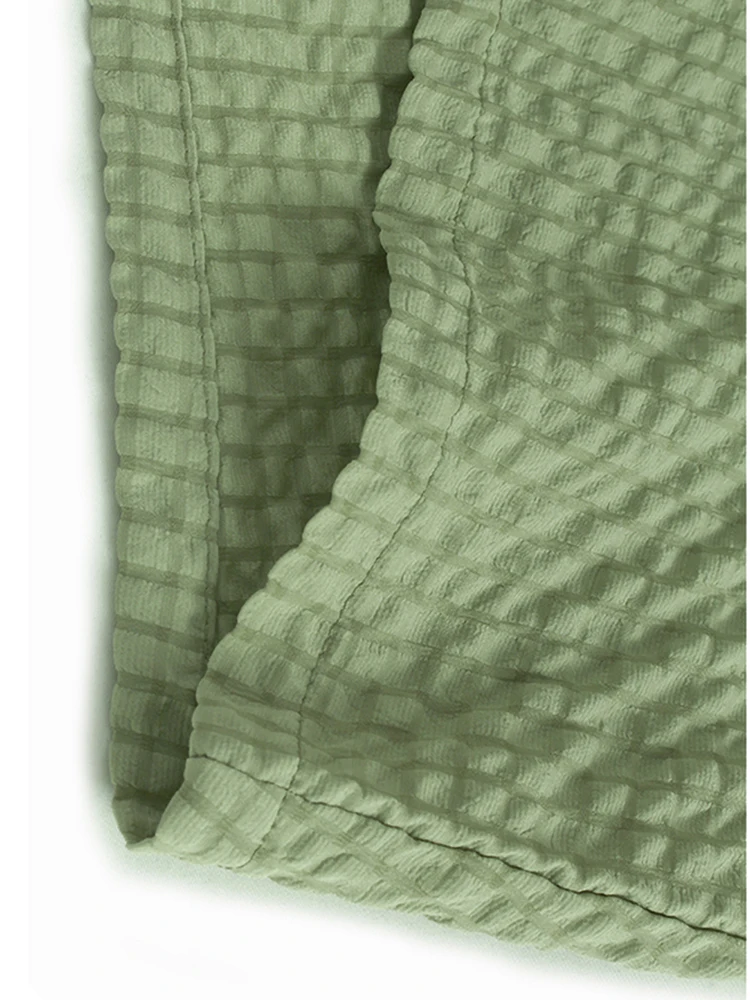 Женская плиссированная Асимметричная футболка зеленая Повседневная большого