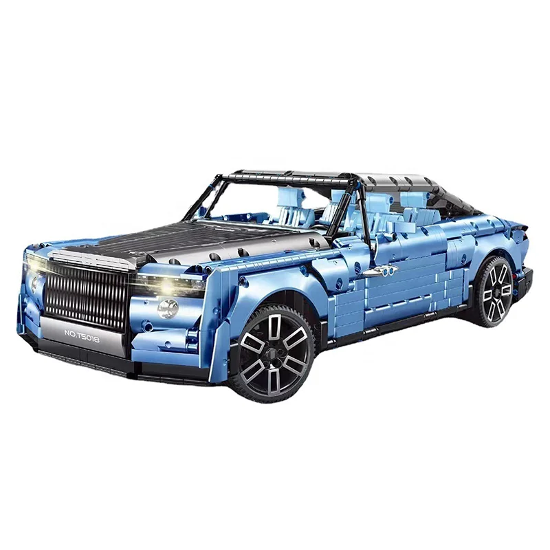 

T5018 Taigaole 1:10 Blue Luxury Sports Car Model Building Blocks Creative Diy Toys For Kid Christmas Gifts Building Block Sets