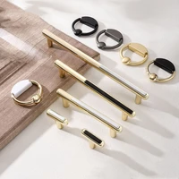 modern minimalist light luxury zinc alloy black gold drawer cupboard handle wardrobe door handle furniture hardware accessories