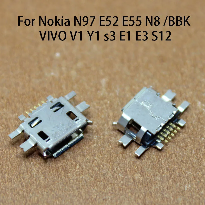 5 контактный разъем Micro USB 10 шт. для зарядки и передачи данных Nokia N97 E52 E55 N8 /BBK/VIVO V1 Y1 s3