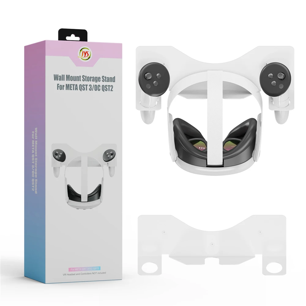 

Wall Mount Metal Bracket For Meta Quest 3 Stand Holder Hook Space Saving VR Glasses Storage Rack Holder with Install Tool