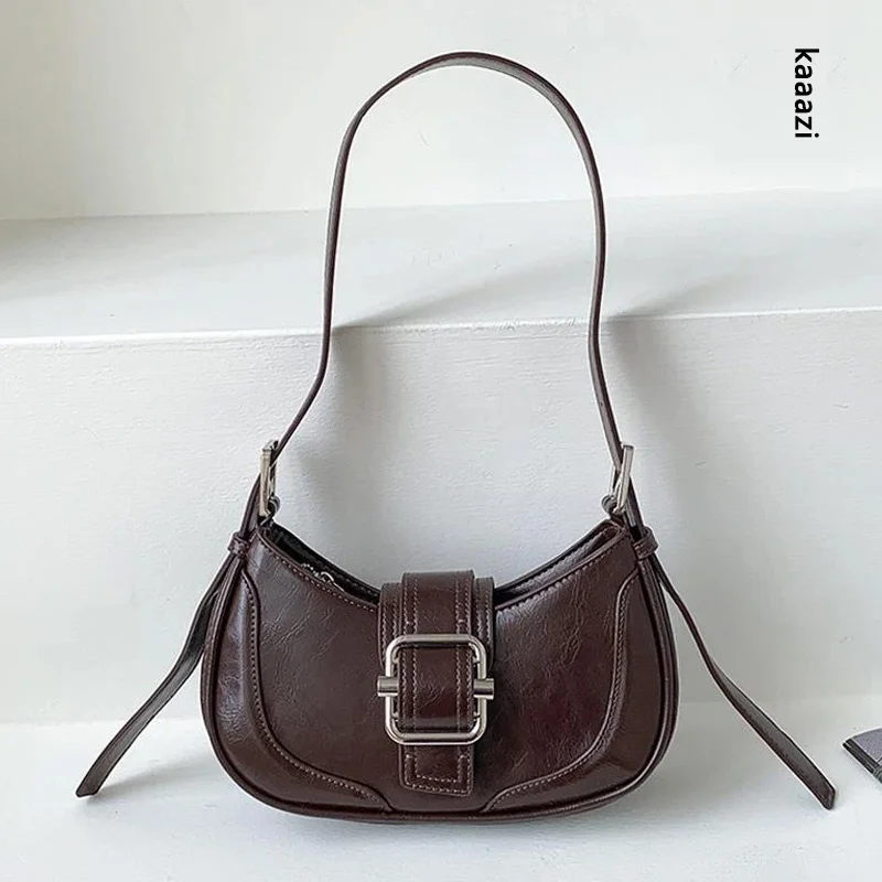 

Винтажные дамские сумочки с полумесяцем, кожаная сумка через плечо с застежкой, роскошные дизайнерские дамские сумки через плечо, Хобо, мода 2023