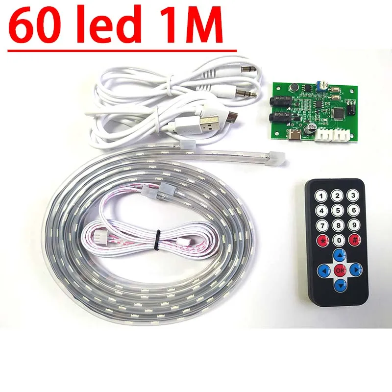 

Индикатор уровня аудио и музыки, 1,5 м, Двойной 30/60/90 ярких гибких лент