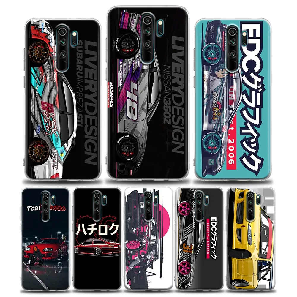 

Clear Phone Case for Redmi 10C Note 7 8 12 9 9S 10 10S 11 11S 11T Pro 5G 4G Plus Silicone Case Cover Tokyo JDM Drift Sports Car