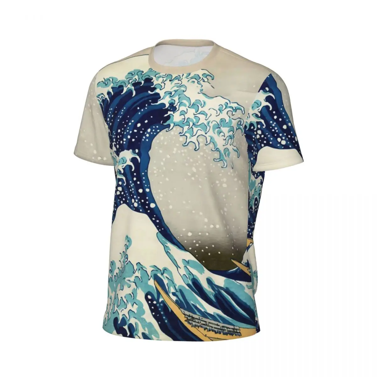 Футболка с принтом &quotВеликая волна&quot футболки для бега в стиле хиппи из