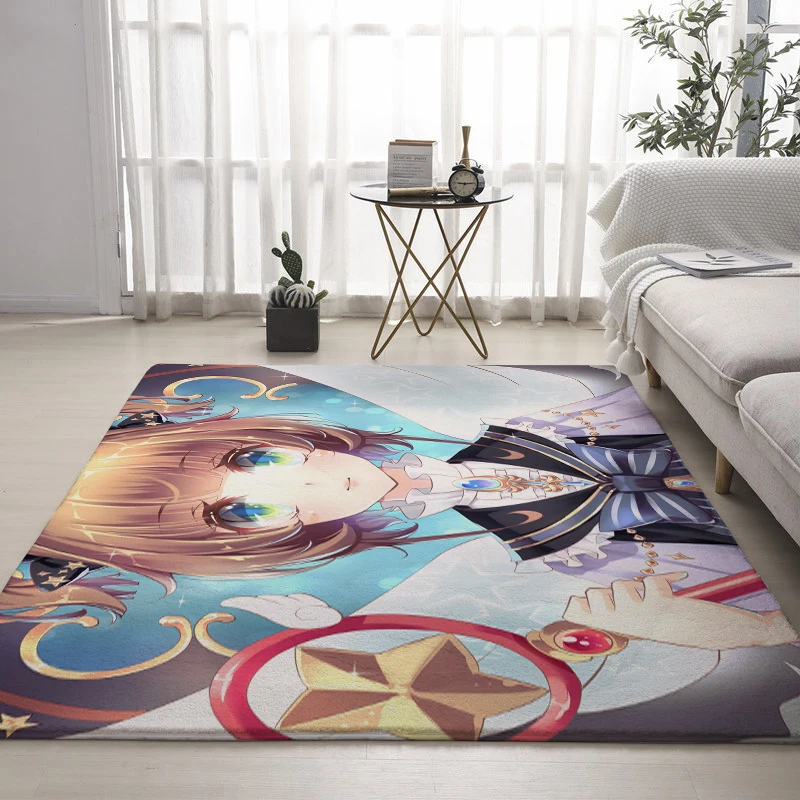 

Cardcaptor Sakura Latest Flannel Living Room Carpet Absorbent Front Door Mat Children's Bedroom Soft Bathroom Anti-Slip Mat