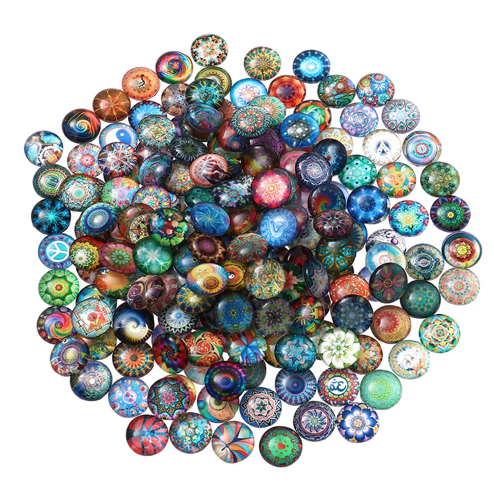 

Mosaic Tile Round Glass Tiles Penny Crafts Mixedcrystal Half Flower Diy Suppliesassortment Pattern Dome Gemstone Making Jewelry