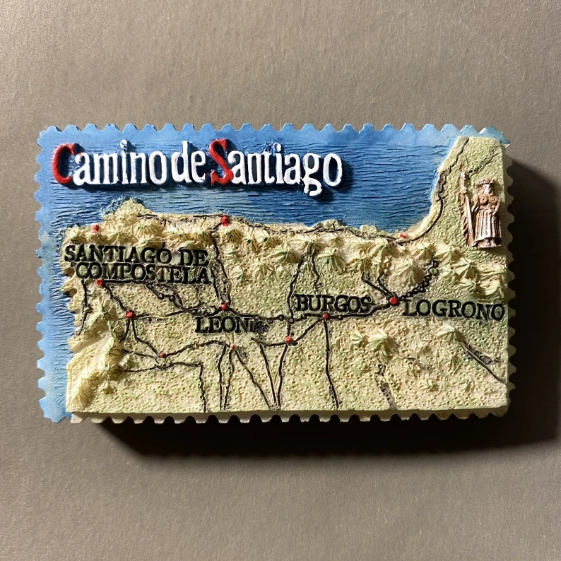 

The Pilgrimage to Santiago, Spain Fridge Magnets Tourist Souvenir Refrigerator Stickers Commemorative Home Decoration