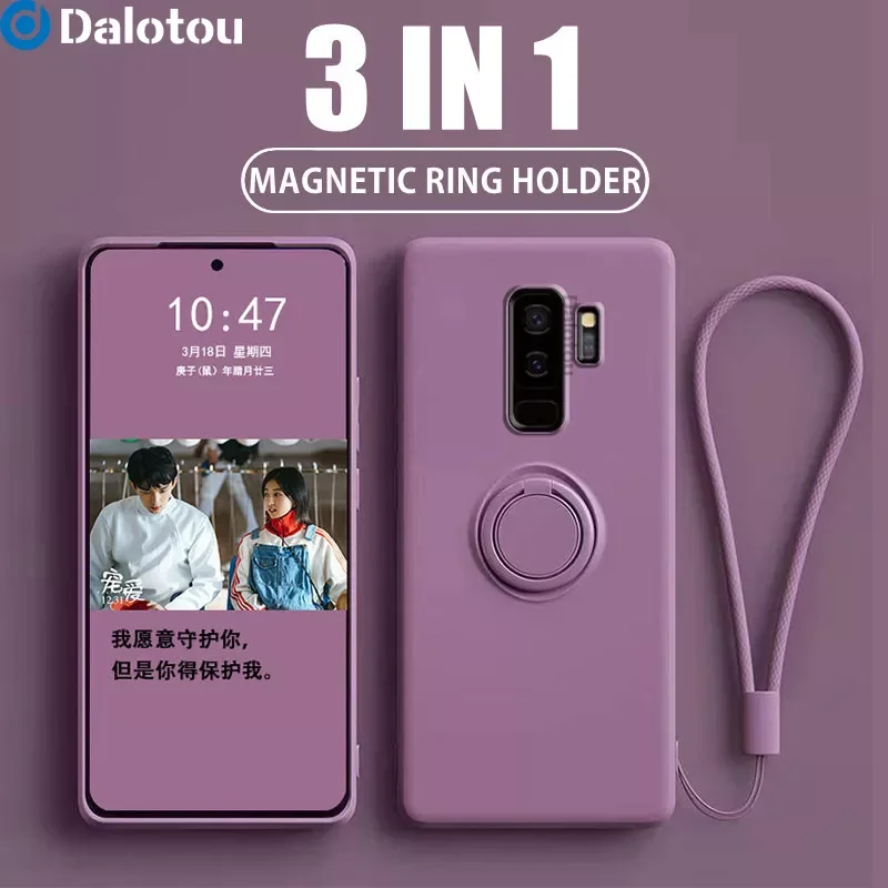 

Liquid Silicone Ring Holder Case for samsung Galaxy S10 S9 S8 Plus A50 A70 A31 A20 A30 M31S Note 10 Lite 9 Cover