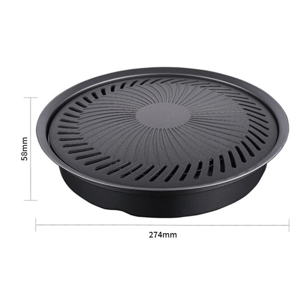 

1pc Gas Grill Pan Smokeless Barbecue Gas Stove Plate For Hiking Tent Picnic Barbecue Camping Supplies Outdoor Tool 27.4x27.5x8cm