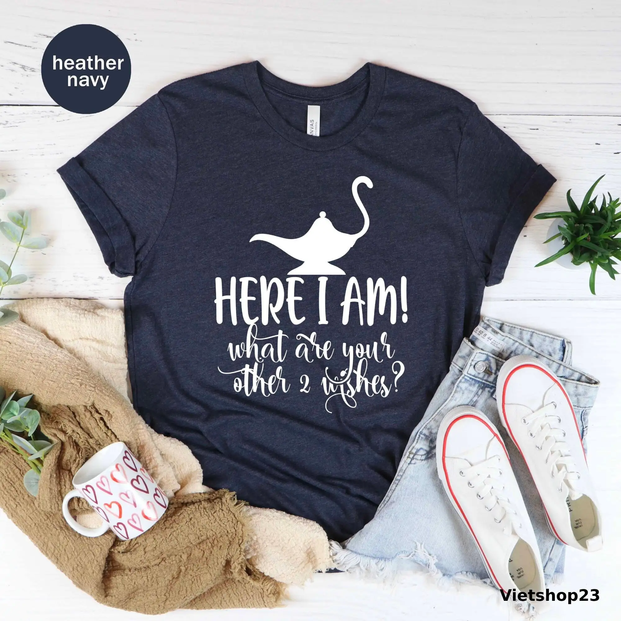 Футболка Волшебная лампа здесь я что-то твоя 2-е пожелания Джинна для друга