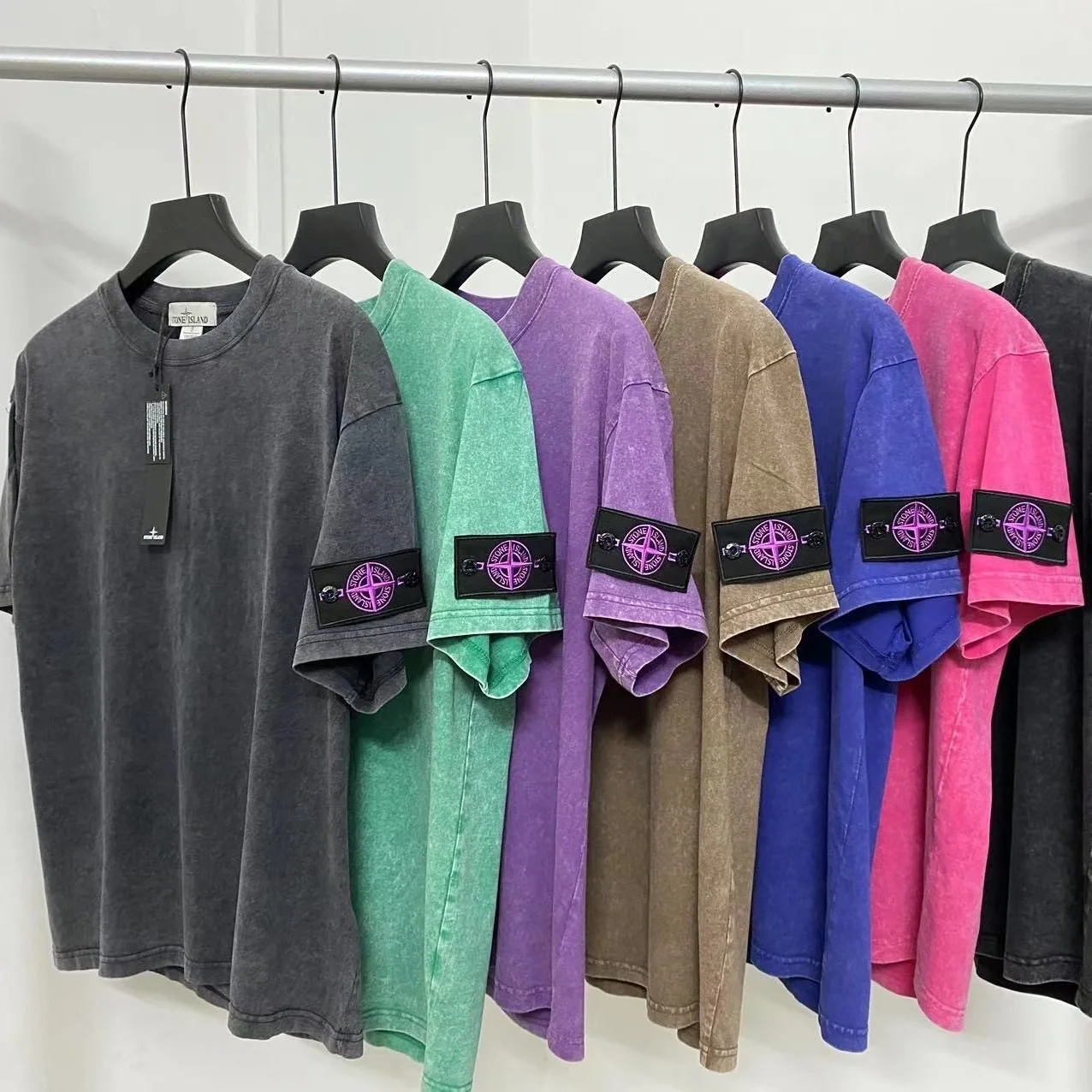 

Quality Oversized Acid Washed T Shirt Cotton Vintage T-shirts couple clothes Streetwear Mineral Wash Tee Tide brand Loose Tops