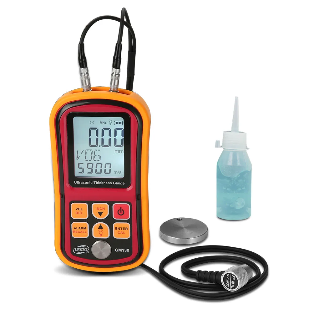 

Thickness Gauge Sonic Digital Display Thickness Tester for Plastic Glass Ceramic Stainless Steel GM130 Digital Thickness Gauge