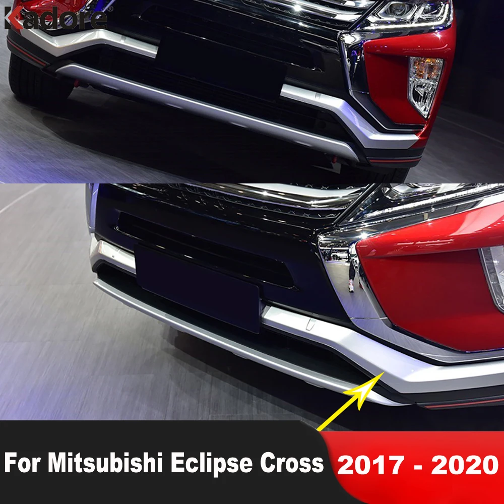 

For Mitsubishi Eclipse Cross 2017 2018 2019 2020 ABS Matte Front Bumper Cover Trim Molding Protector Strips Car Styling 2pcs