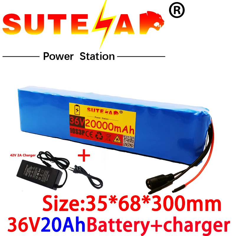 Аккумулятор 36 В 10S3P 20Ah 42V 18650 комплект литий-ионный батарей, аккумулятор для электровелосипеда, электромобиля, велосипеда, мотора, скутера с 20A BMS 500W