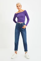 trendyol trotting detailed high bel mom jeans twoaw22je0437