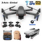Новый Радиоуправляемый Дрон 106Pro GPS 4K HD Двойная камера три оси стабилизатор фотовспышка Wi-Fi FPV Бесщеточный двигатель складной Квадрокоптер подарок игрушка