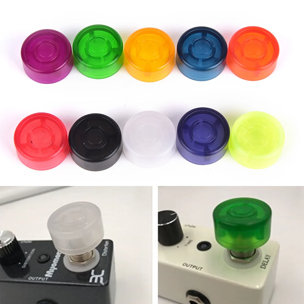 

10Pcs Guitar Effect Pedal Foot Nail Cap Candy Color Foot Switch Toppers Knob Plastic Bumpers Footswitch Protector Accessories