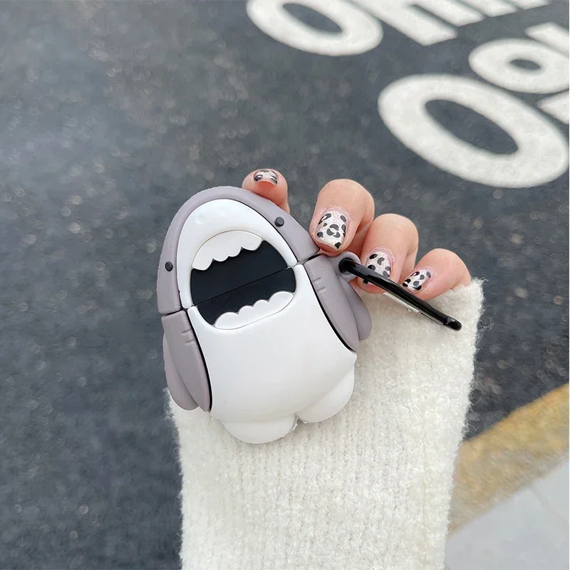Чехол для AirPods 4 2024 силиконовый чехол Shark Apple airpods pro2 3 милый защитный 1 2 сумка