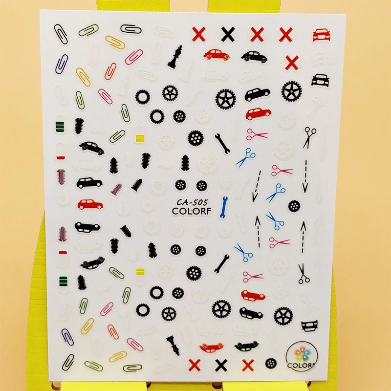 

3D наклейки для Ножнички для ногтей, игольчатый дизайн, художественное оформление ногтей, наклейки для маникюра, слайдер, аксессуары для ног...