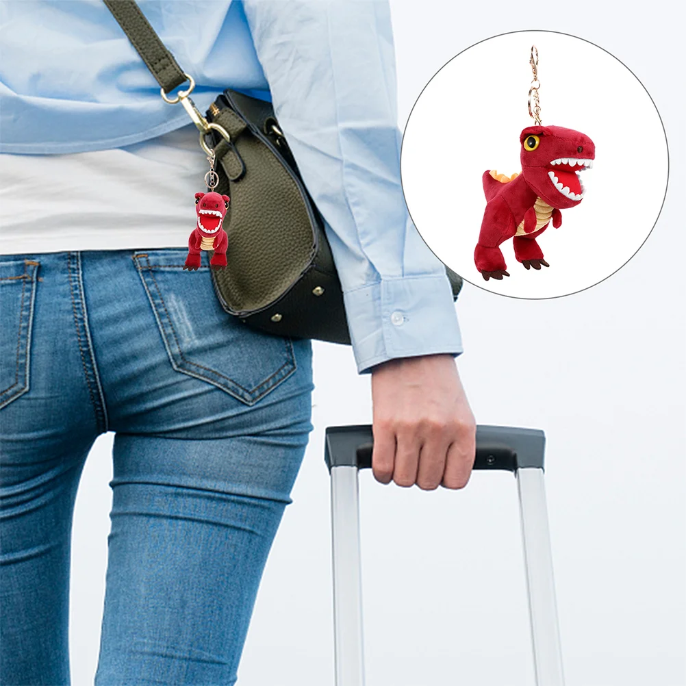 

Keychain Lovely Dinosaur Ring Pendant Cartoon Keyring Decor Holder Mini Backpack Stuffed animal