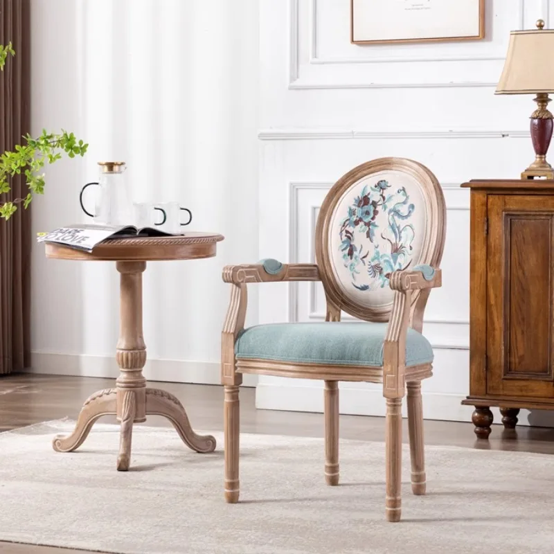 Американский деревенский ретро стул из массива дерева обеденный для отеля кафе