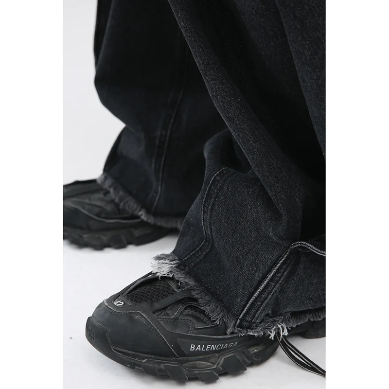 Streetwear Men Hip Hop Loose Straight Cylinder Letter Printing Casual Pants Versatile Comfortable Jeans Autumn and Winter Female