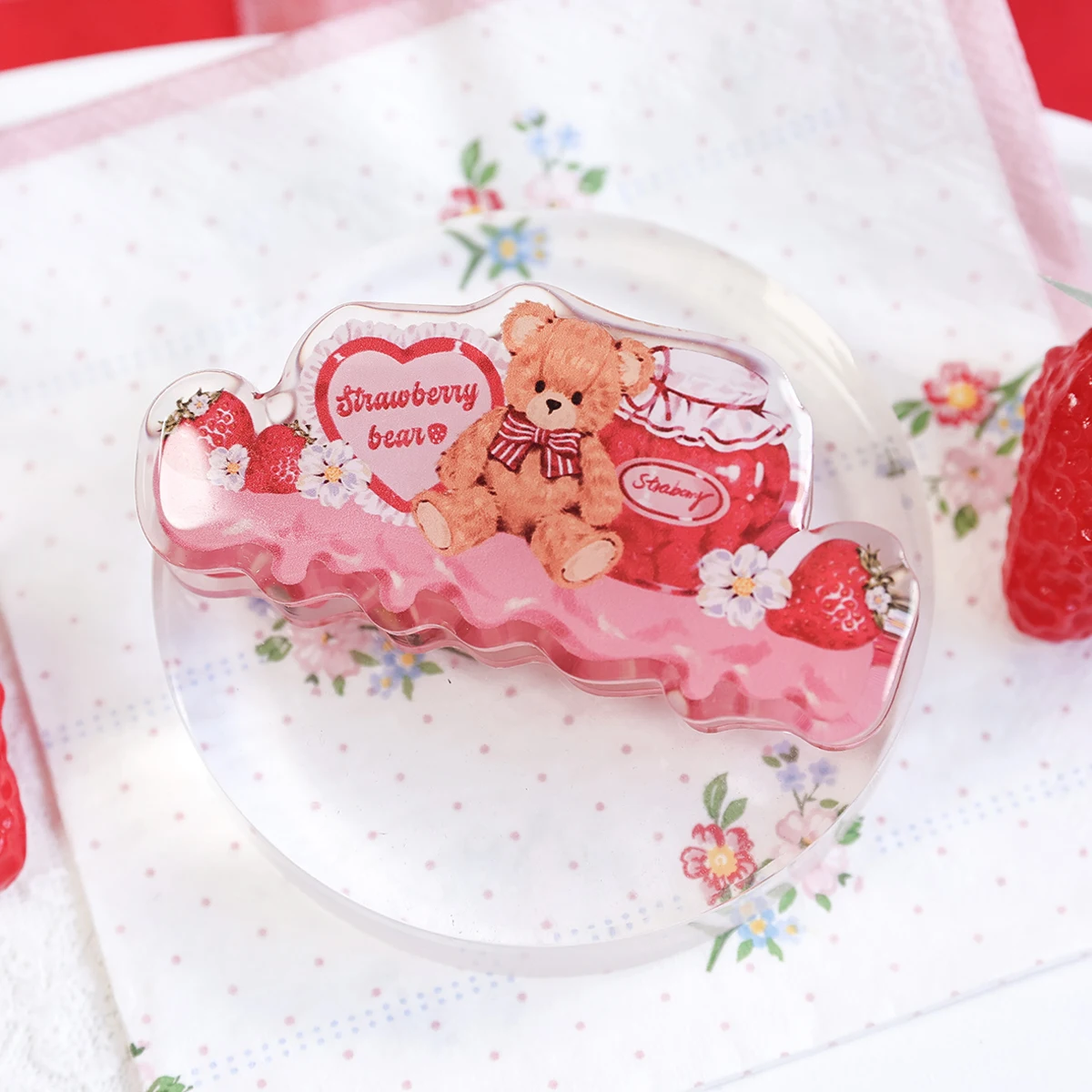 

Мультяшный медведь папка-зажим маленькие акриловые прозрачные бумажные зажимы школьные офисные канцелярские принадлежности