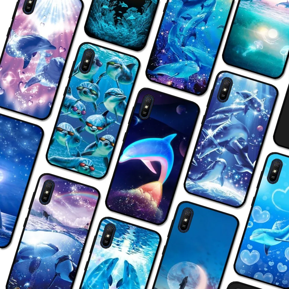 

Ocean Animal Cute Dolphin Phone Case For Redmi 5 6 7 8 9 10 Plus Pro 6 7 8 9 A GO K20 K30 K40 Pro Plus F3 Fundas