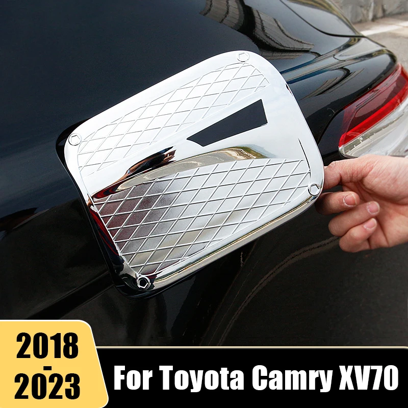 

For Toyota Camry XV70 2018-2020 2021 2022 2023 LE XLE SE XSE Carbon Fiber Car Fuel Tank Cover Trim Gas Cap Stickers Accessories