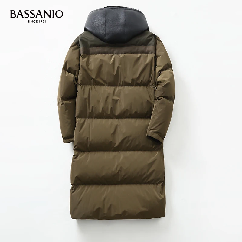 New Men Long Winter Warm Removable Wool Skin Collar Hooded White Goose Down Coat