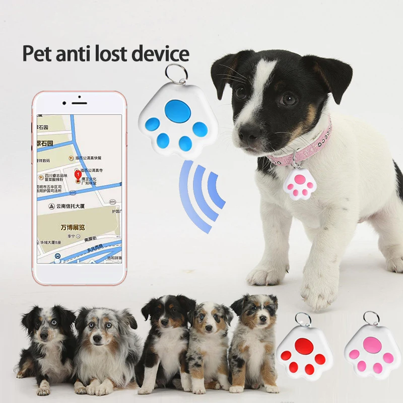 Mini Cute Dog Paw GPS Tracker Anti-lost Alarm GPS Locator Smart Wallet Key Finder Tag Keychain Pet Dog Child Tracker