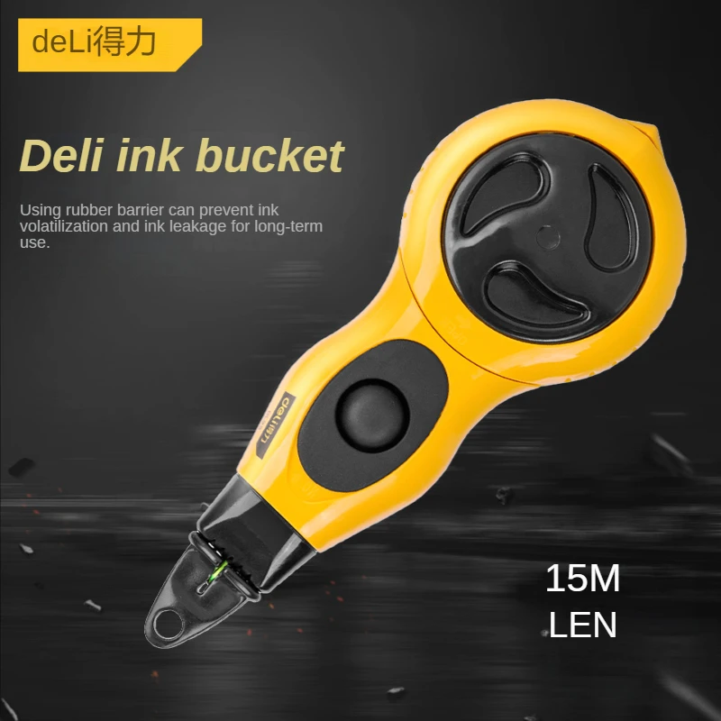 DELI Automatic Rewinding Carpentry Ink Drawing Line Marker Cartridge Line Bucket Spring Line Nylon Wire 15M