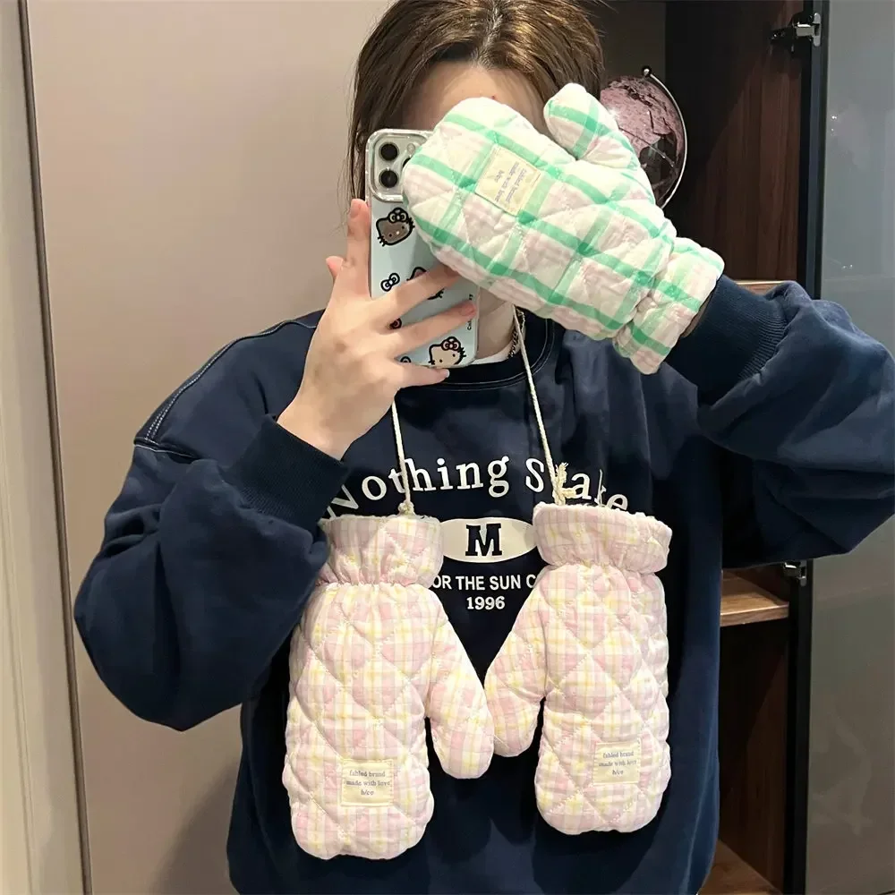 

Теплые велосипедные перчатки в клетку, 3 вида