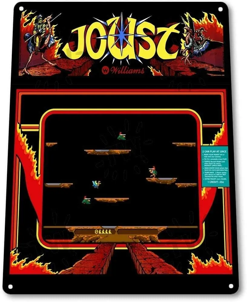 Joust классический Bally Midway аркадный шатер игровой комнаты настенный Декор-8 дюймов