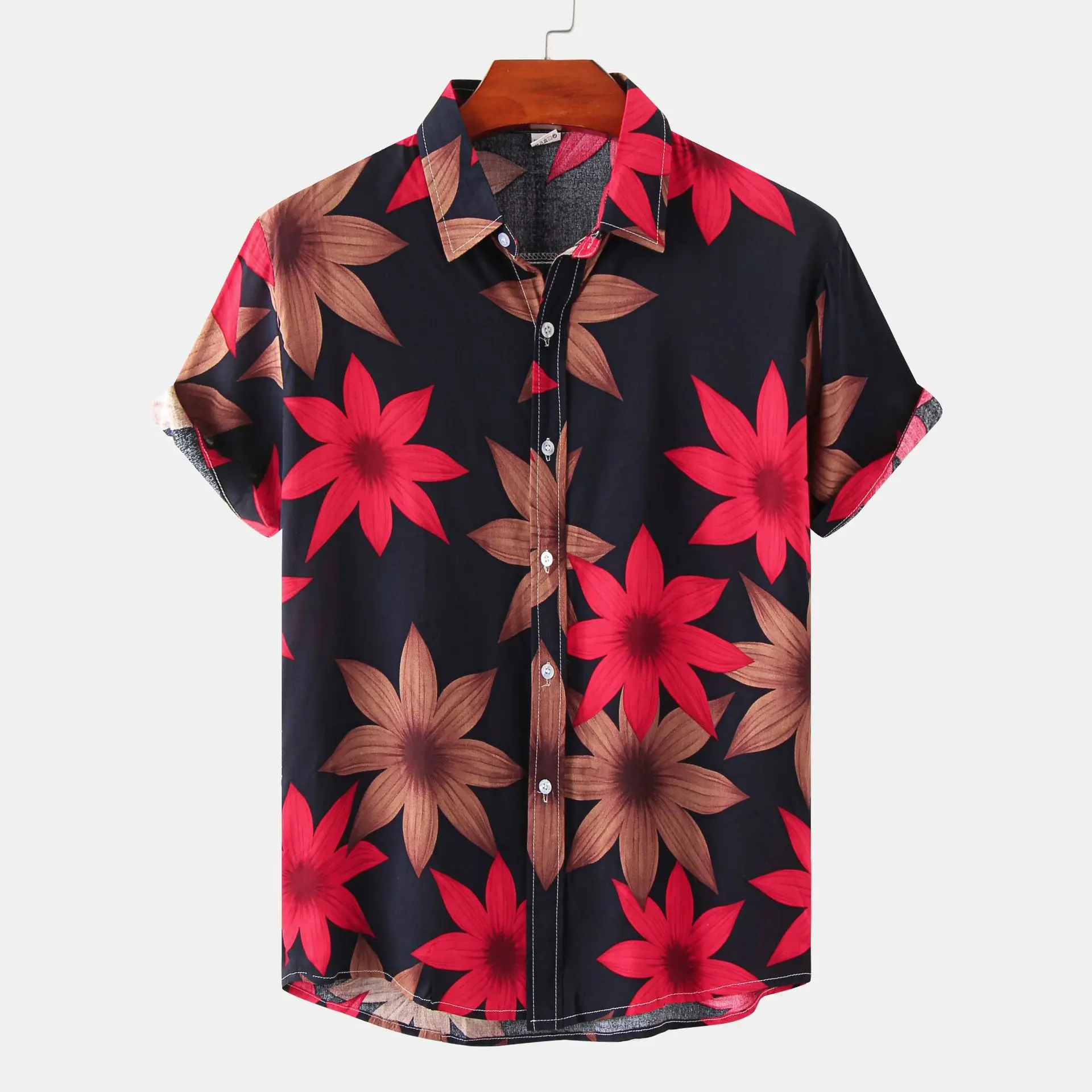 Men'S Shirt Floral 3d Print Undies Hawaiian Shirts Casual Short Sleeved Oversized Blouse Streetwear Tees Top Summer Men Clothing