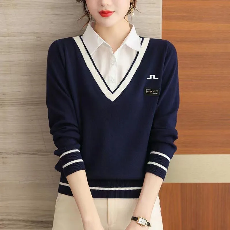 

골프웨어 Golf women's clothing Women's golf wear new women's golf wear 2023 Women's golf clothes Autumn top golf shirts Women's 말본